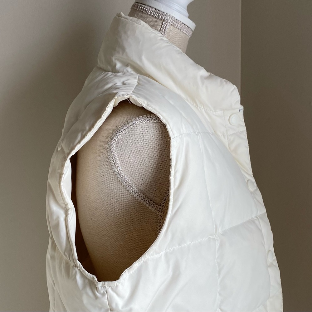 Lands' End Off-White Puffer Vest, S - Picture 12 of 16